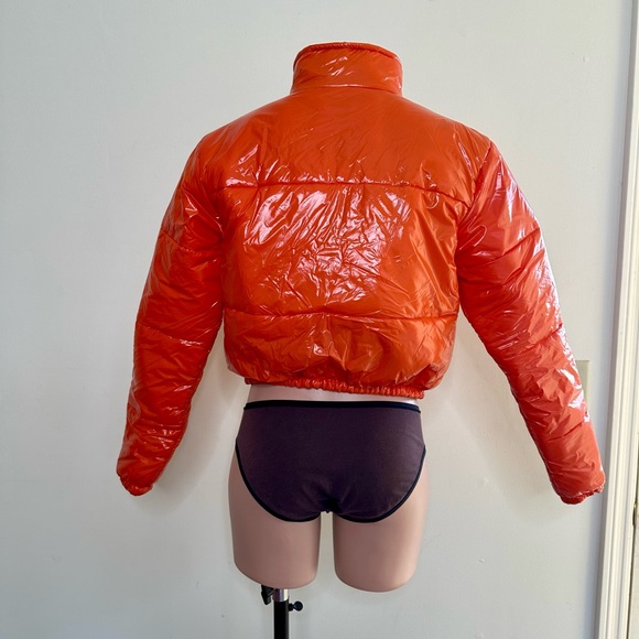 Comfy And Ready Orange Cropped Puffer Jacket - Picture 8 of 12